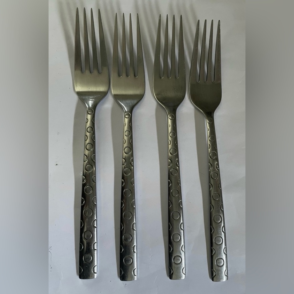 Vintage Oneida Polka Dot Elegant Silver Fork Set